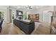 Bright living room features coffered ceilings, fireplace, and large media center at 1325 Mackinaw Dr, Wake Forest, NC 27587