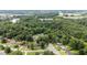 An aerial view of a neighborhood with mature trees and greenery near the highway at 1713 Elder Ct, Burlington, NC 27215