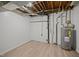 Unfinished basement with wood floors and mechanicals at 1713 Elder Ct, Burlington, NC 27215