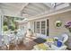 Inviting covered patio featuring outdoor seating, perfect for enjoying the tranquil backyard at 1913 Fawndale Dr, Raleigh, NC 27612