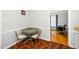 Cozy dining area with hardwood floors, a table with modern chairs, and natural light at 213 Bracken Ct, Raleigh, NC 27615