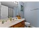 Cozy bathroom with a single vanity, ample counter space, and neutral walls at 2302 Fordcrest Dr, Apex, NC 27502