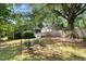 Spacious backyard with lush lawn, garden area, and patio seating, perfect for outdoor living and entertaining at 2322 Stroller Ave, Durham, NC 27705