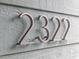 Close-up of the house number 