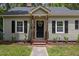 Attractive home with manicured lawn, black shutters, and a decorative wreath at 308 Greenwood Dr, Durham, NC 27704