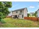 A backyard features a well-maintained lawn, privacy fence, and a covered patio for outdoor relaxation and entertainment at 326 Hope Valley Rd, Knightdale, NC 27545