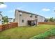 Home's backyard features a small patio area, fenced in yard, and well maintained lawn at 326 Hope Valley Rd, Knightdale, NC 27545