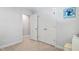 Cozy bedroom featuring neutral carpeting, closet, and a Stitch wall decoration at 5109 Windance Pl, Holly Springs, NC 27540