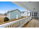 Relaxing porch view showcasing the well-maintained yards and the exterior details of neighboring homes at 524 Folk Song Way, Wendell, NC 27591