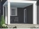 View of the home's quaint front porch with seating, framed by white columns, and brick stairs at 536 Folk Song Way, Wendell, NC 27591