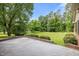 Expansive backyard view from the deck, showcasing lush greenery and mature trees with plenty of room to enjoy the outdoors at 658 Hiawatha Pl, Burlington, NC 27217