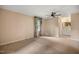 Spacious bedroom with neutral walls, carpeted floors, and a ceiling fan at 658 Hiawatha Pl, Burlington, NC 27217