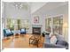 Spacious living room with a fireplace, large windows, hardwood floors, and comfortable seating at 805 N Columbia St, Chapel Hill, NC 27516