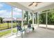 Inviting sunroom with seating, a view of the fenced backyard and plenty of sunlight at 8217 White Star Dr, Fuquay Varina, NC 27526