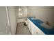 Bathroom featuring a double sink vanity with white cabinets at 88 W Emily Gardens Dr, Selma, NC 27576