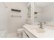 Bright bathroom with gray walls, tiled floors, and lots of counter space at 9709 Batesville Dr, Raleigh, NC 27617