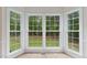 A bright bay window with a view of the lush green lawn at 9728 Batesville Dr, Raleigh, NC 27617