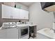 Functional laundry room with modern appliances, sink, and ample storage space at 10310 Sablewood Dr # 115, Raleigh, NC 27617