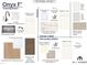 An interior selections sheet showing kitchen and bath finishes, including cabinets, quartz countertops, and tile at 1200 Sparkling Lake Dr # 19, Apex, NC 27523