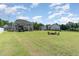 Expansive backyard featuring a playset and fire pit, perfect for outdoor enjoyment and entertaining guests at 124 Airlie Place Ln, Willow Springs, NC 27592