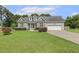 Beautiful home with stone and gray siding, dormer windows, manicured landscaping, and a spacious front yard at 21 Boots Dr, Angier, NC 27501