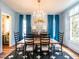 Elegant dining room with wainscoting, striking light fixture, and access to the bar at 2125 Pine Dr, Raleigh, NC 27608