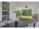 Inviting covered porch with fireplace and comfortable outdoor seating at 222 Faith Avenue, Sanford, NC 27330