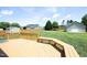 Great backyard with a deck, wooden fence, and a storage shed for your tools at 25 Ruth Cir, Fuquay Varina, NC 27526