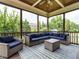 Inviting screened porch with comfortable seating and a view of the lush backyard at 3021 Lawson Walk Way, Rolesville, NC 27571