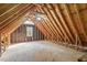 Spacious attic featuring exposed wood beams, ample natural light, and potential for customization and expansion at 3129 Merrianne Dr, Raleigh, NC 27607