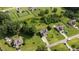 Aerial view of the home showcasing the expansive lot, landscaping, and neighborhood at 3525 Daisy Ln, Wake Forest, NC 27587