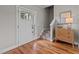 Welcoming foyer with hardwood floors and staircase at 3525 Daisy Ln, Wake Forest, NC 27587
