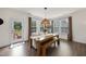 Cozy dining area featuring pendant lighting and a view of the deck at 433 Village Bend Dr, Fuquay Varina, NC 27526