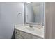 Bathroom vanity and mirror area at 5505 Heather Garden Way, Raleigh, NC 27613
