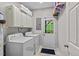 Laundry room with a door to the backyard and a washing machine and dryer at 5505 Heather Garden Way, Raleigh, NC 27613