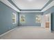 Spacious primary bedroom with tray ceiling and many windows, offering plenty of natural light and scenic views at 1013 Poppy Fields Ln, Wake Forest, NC 27587