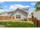 Exterior of home with a well-maintained backyard, wooden fence, and fresh green grass at 1016 Goldmist Ln, Durham, NC 27713