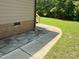 Large back yard featuring stone walkway and steps at 105 Perry Ln, Zebulon, NC 27597