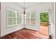 Bright breakfast nook with natural light and a view to the rear deck at 108 Teagan Ct, Chapel Hill, NC 27516