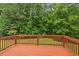 Outdoor deck with painted railings overlooking a lush green backyard at 108 Teagan Ct, Chapel Hill, NC 27516