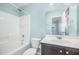 Bathroom featuring a tub and shower combination, a toilet, and a sink with vanity at 1305 Ivey Grove Ct, Fuquay Varina, NC 27526