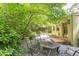Serene backyard with a seating area and lush greenery at 1405 Pennsylvania Ave, Durham, NC 27705