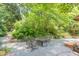A backyard seating area with a table fire pit at 1405 Pennsylvania Ave, Durham, NC 27705