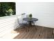 Outdoor deck with furniture, perfect for relaxing and enjoying the backyard view at 146 Greenmont Ln, Cary, NC 27511