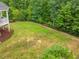Fenced backyard featuring a lush lawn and patio at 1804 Amberly Ledge Way, Cary, NC 27519