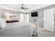 Main bedroom with en suite bath, neutral walls and carpet flooring at 2445 Sapphire Valley Dr, Raleigh, NC 27604