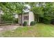 Backyard storage shed with convenient access and ample space for storing outdoor equipment at 281 Kinsman Ct, Fuquay Varina, NC 27526