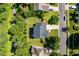 Overhead perspective of the home, revealing the roof, driveway, and lush surroundings within the community at 2933 Creek Moss Ave, Wake Forest, NC 27587