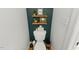 Cozy toilet with decorations on the wall and dark green paint at 2933 Creek Moss Ave, Wake Forest, NC 27587