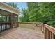 Wooden back deck that is partially screened-in provides a tranquil view of the greenery at 33 Bluestone Dr, Smithfield, NC 27577